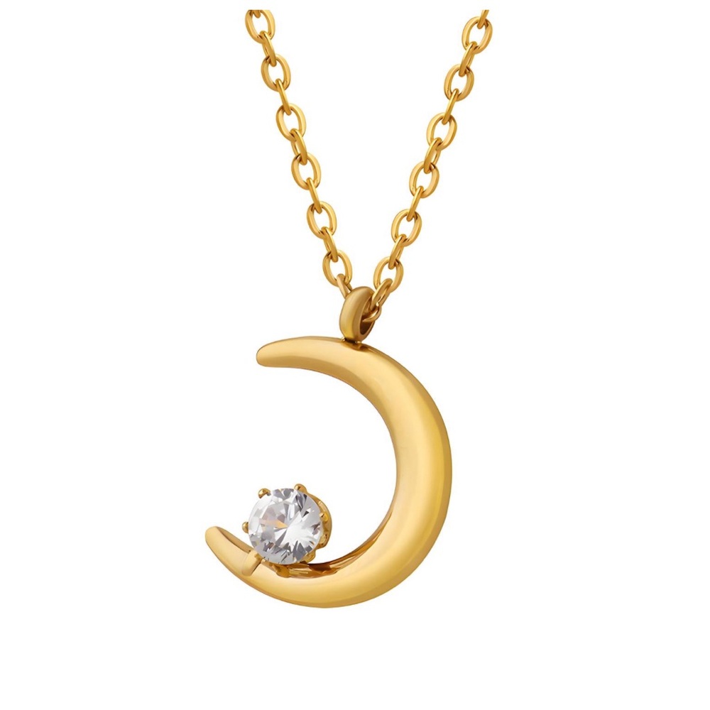 18k plated Crescent Moon Necklace